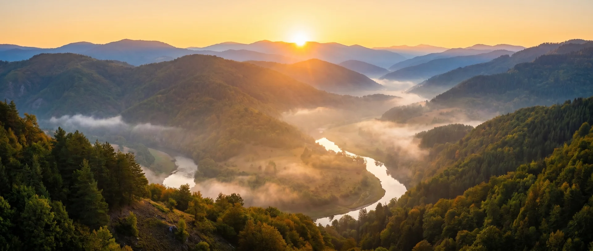 Bulgarian mountains at golden hour